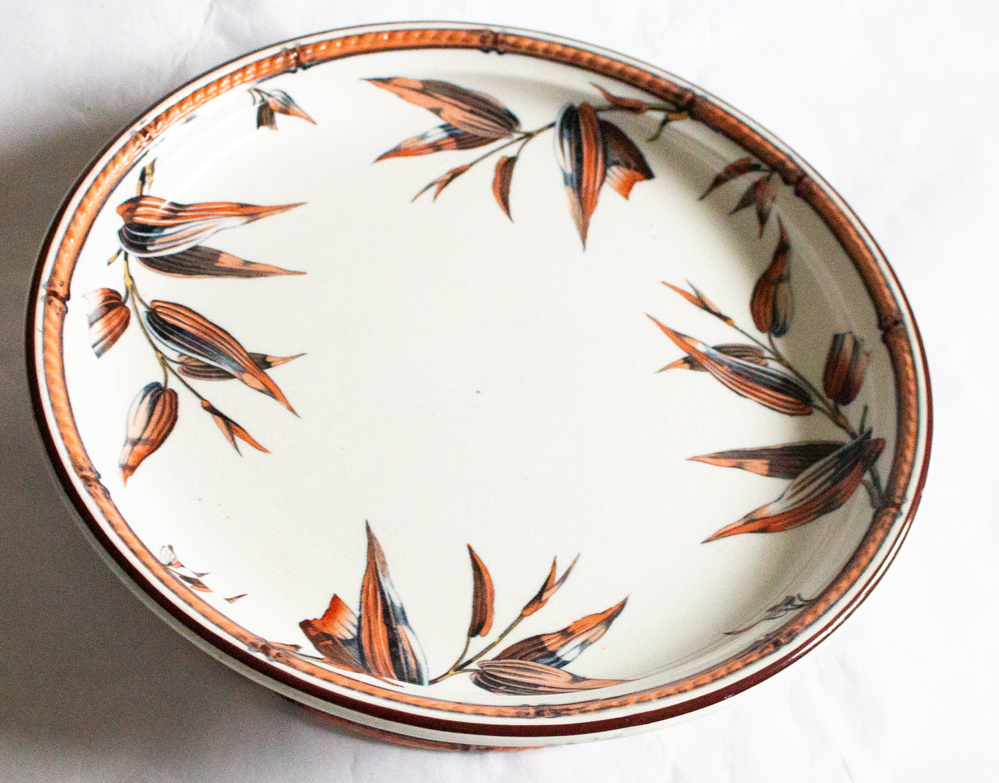 Antique Minton 'Bamboo' Pattern Ironstone Large Comport