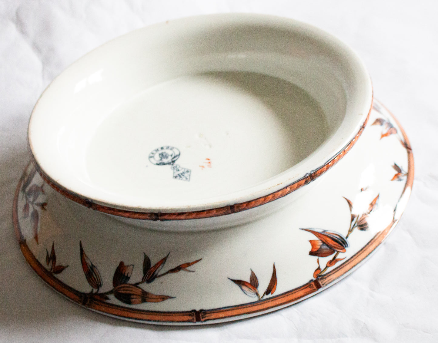 Antique Minton 'Bamboo' Pattern Ironstone Large Comport