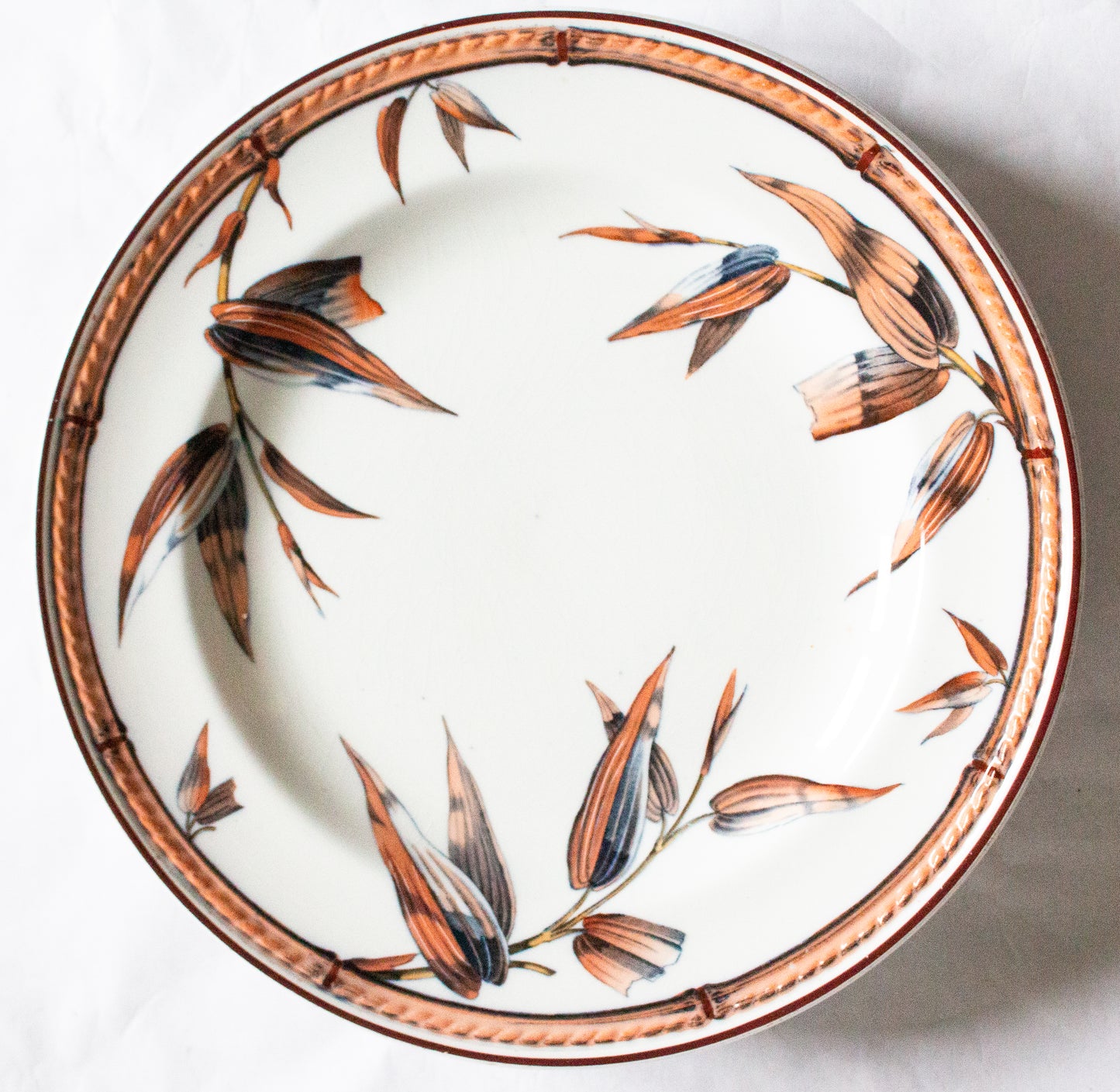 Antique Minton 'Bamboo' Pattern Ironstone 10. 25" Dinner Plates (4)