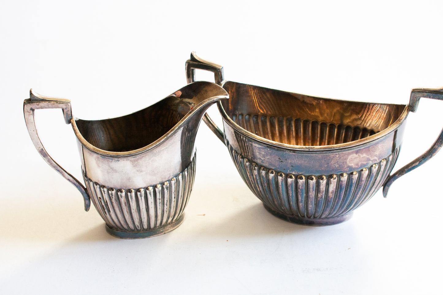 Antique James Deakin & Sons Silver Plate Sugar Bowl and Milk Jug Set