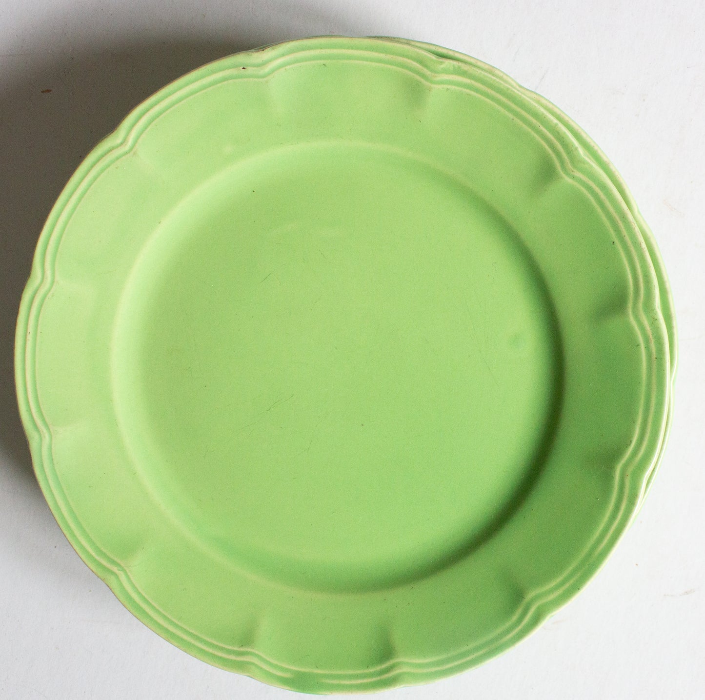 Royal Art Pottery Green Fluted 7" Side Plates (6)