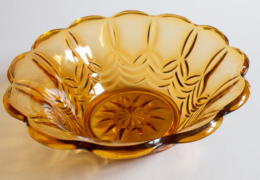 Brown Glass Art Deco Large Bowl