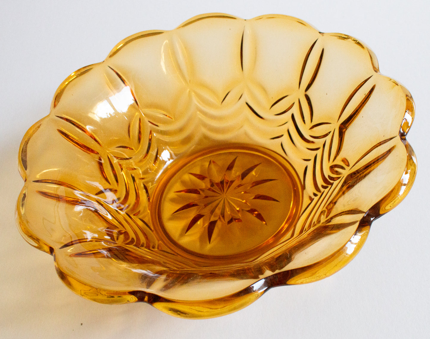 Brown Glass Art Deco Large Bowl