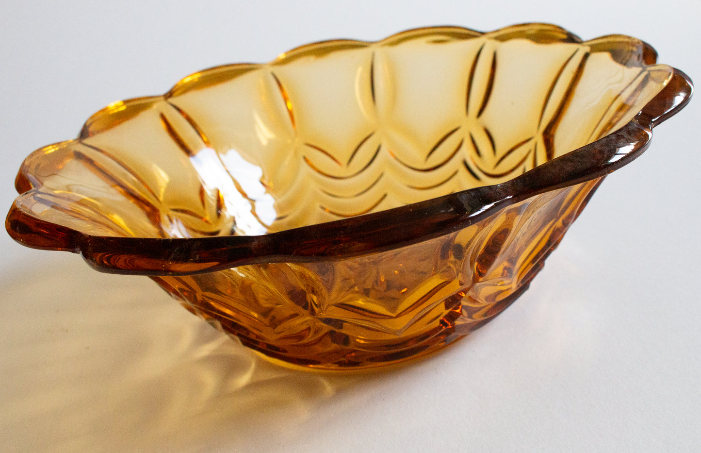 Brown Glass Art Deco Large Bowl