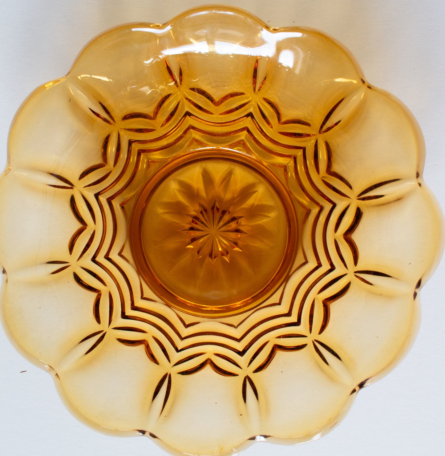 Brown Glass Art Deco Large Bowl