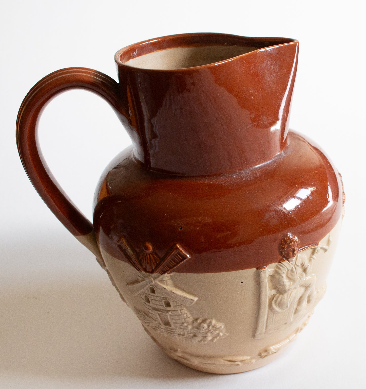 Antique Stoneware Brown Treacle Glazed Doulton Lambeth Jug