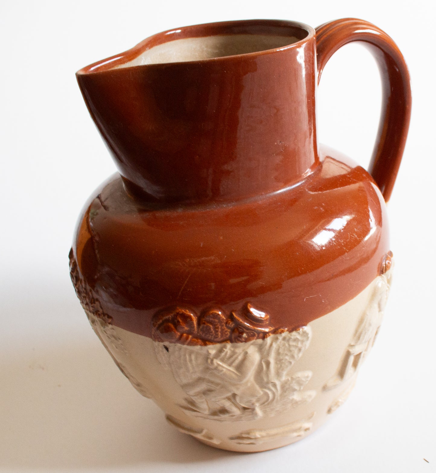 Antique Stoneware Brown Treacle Glazed Doulton Lambeth Jug