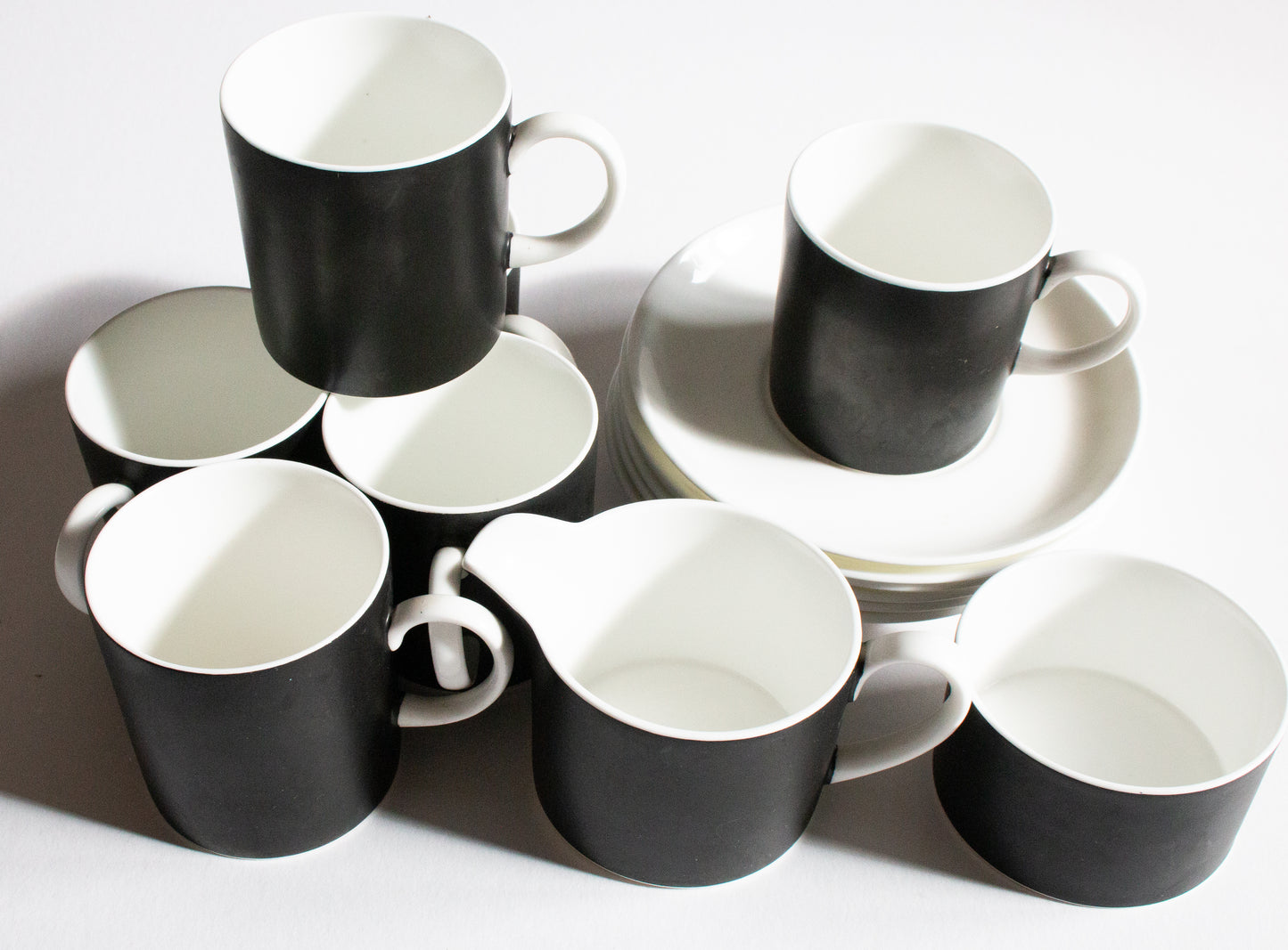 Susie Cooper Black and White Coffee Set for Six