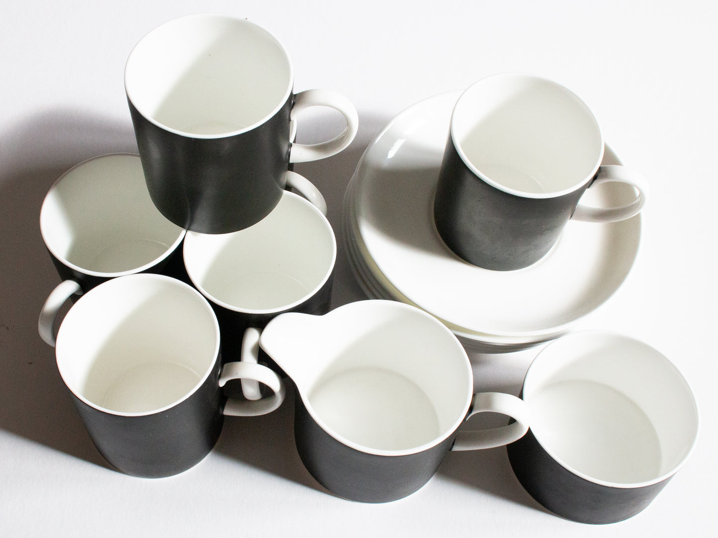 Susie Cooper Black and White Coffee Set for Six