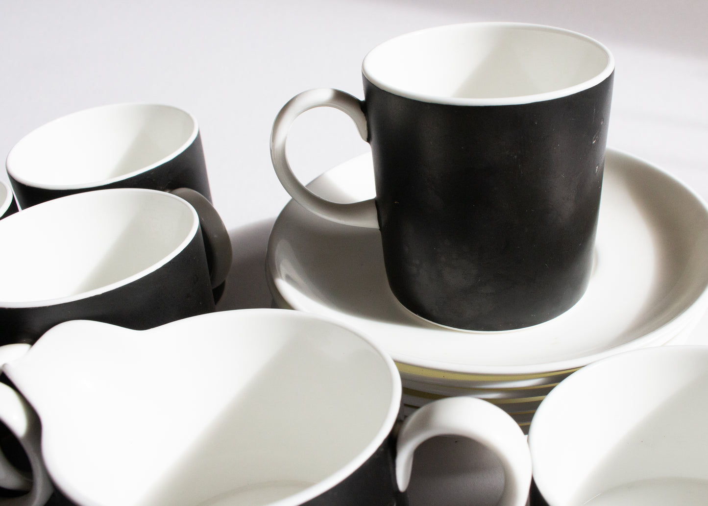 Susie Cooper Black and White Coffee Set for Six