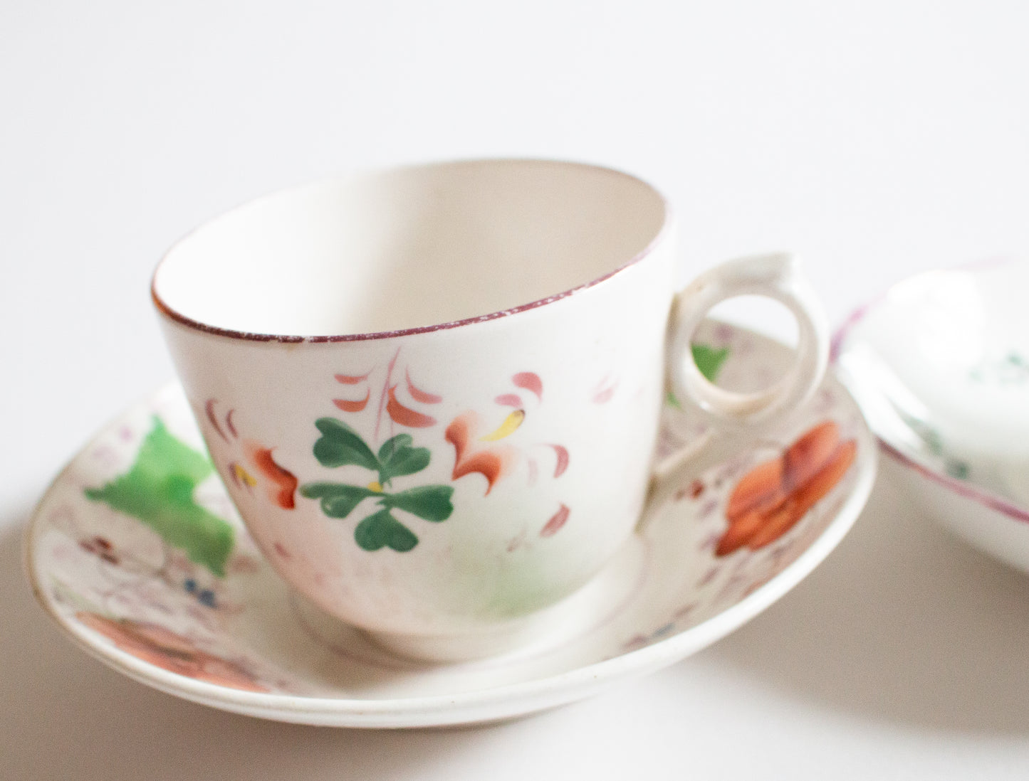 Antique Mismatched Teacups and Saucers (2)