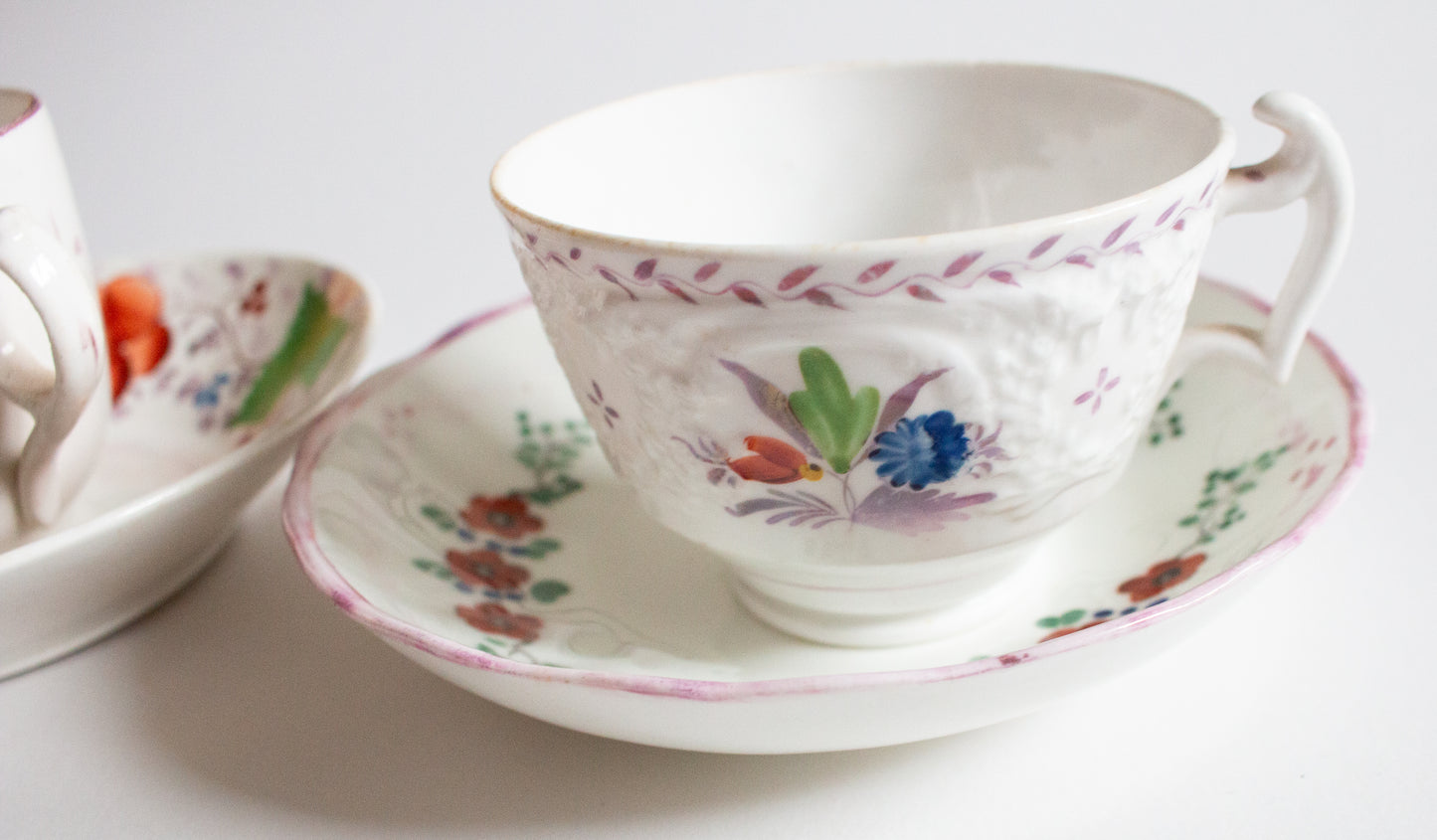 Antique Mismatched Teacups and Saucers (2)