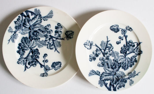 Antique Brown, Westhead, Moore & Co. Blue and White Transferware 9.25" Plates (2)