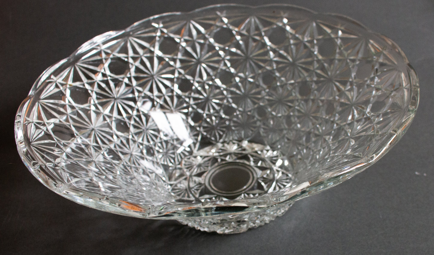 Vintage Glass Serving Bowl