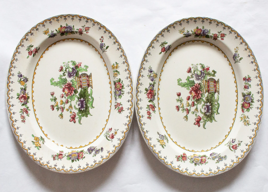 Copeland Spode Manufactured for Harrods 'Peplow' Pattern Small Oval Serving Platters (2)