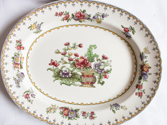 Copeland Spode Manufactured for Harrods 'Peplow' Pattern Small Oval Serving Platters (2)