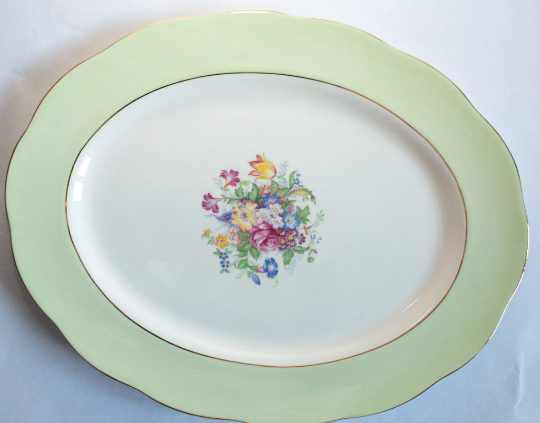 Royal Albert Green and Floral Serving Platter