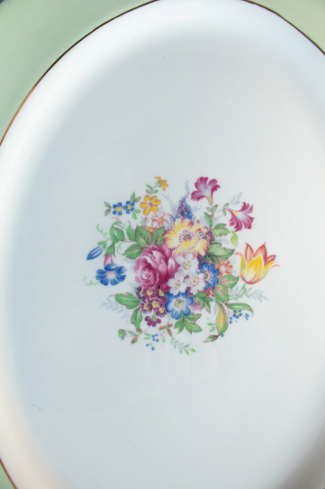 Royal Albert Green and Floral Serving Platter