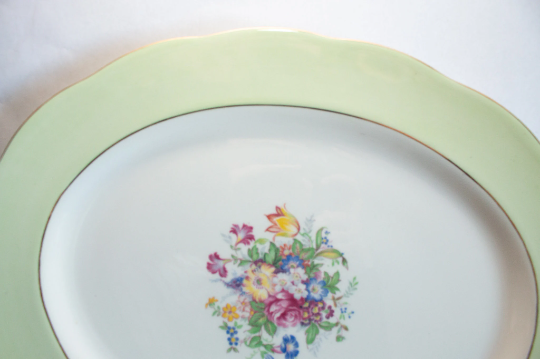 Royal Albert Green and Floral Serving Platter