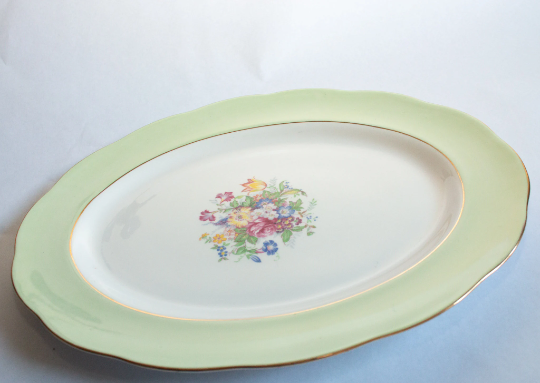 Royal Albert Green and Floral Serving Platter