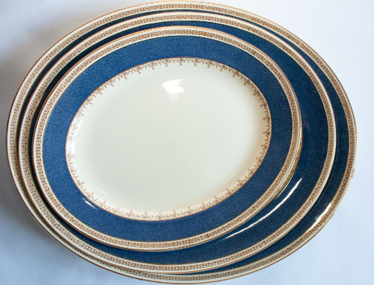 Burleigh Ware 'Ivory' Graduated Oval Serving Plates (3)