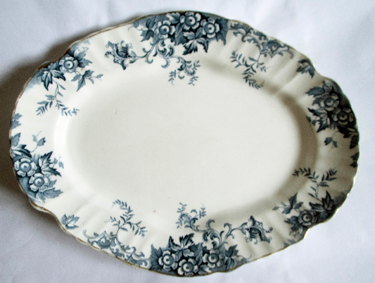 Doulton Burslem 'Lynn' Pattern Blue and White Transferware Serving Platter