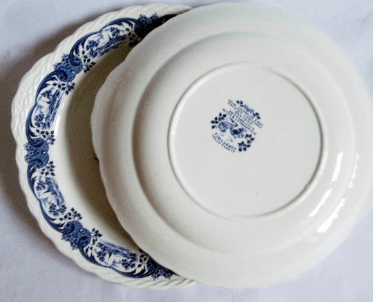 Grindley 'Scenes after Constable' Pattern Blue and White Transferware Serving Plates (2)