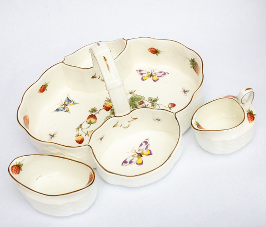 Coalport 'Strawberry' Pattern Serving Dish Set with Handle