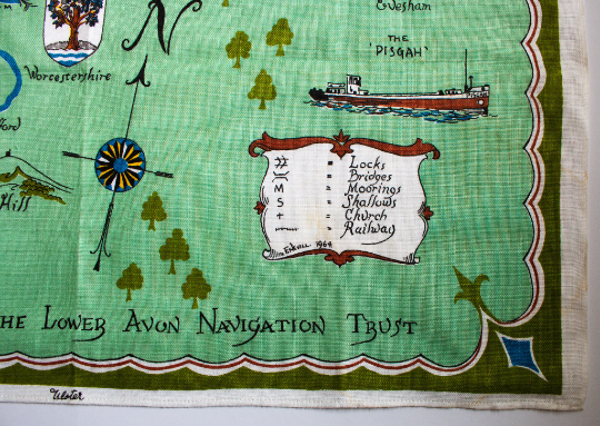 Vintage Linen Tea Towel 'The Lower Avon Navigation Trust'