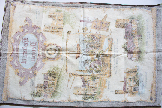 Vintage 'Historical Devon' Tea Towel