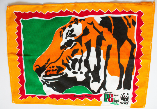 Vintage 'PG Tips' WWF 'Bengal Tiger' Advertising Tea Towel