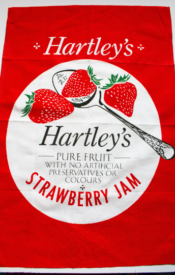 Vintage 'Hartley's Strawberry Jam' Advertising Tea Towel