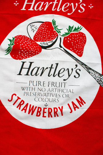 Vintage 'Hartley's Strawberry Jam' Advertising Tea Towel