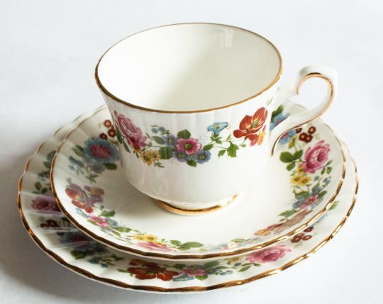 Royal Stafford Bone China Floral Teacup Trio