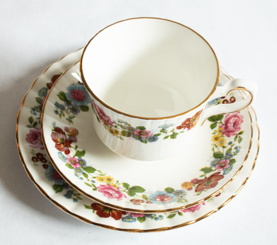 Royal Stafford Bone China Floral Teacup Trio