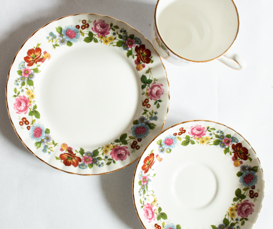 Royal Stafford Bone China Floral Teacup Trio