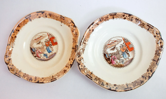 Antique Oriental Style Cake Plates (2)