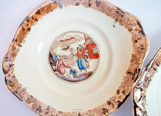 Antique Oriental Style Cake Plates (2)