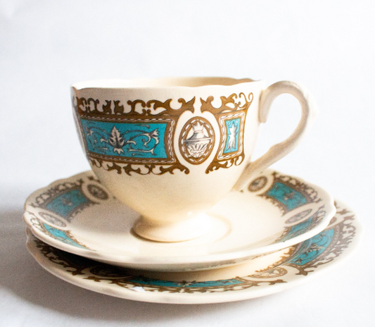 Royal Cauldon 'Flaxman' Teacup Trio