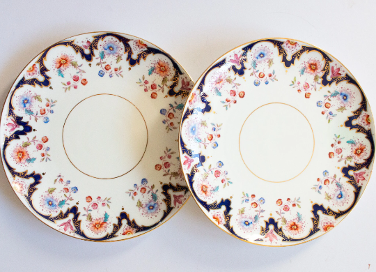 Blythe Porcelain Co. Ltd. Diamond Pattern Cake Serving Plates (2)