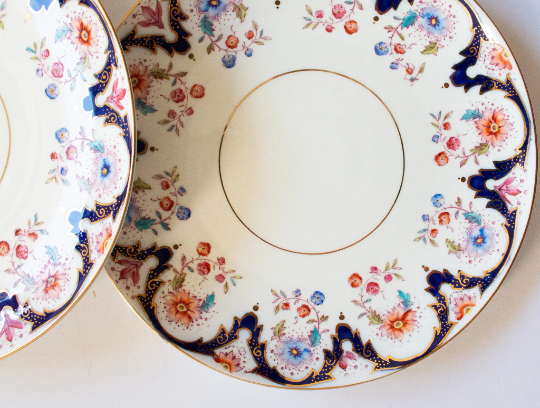 Blythe Porcelain Co. Ltd. Diamond Pattern Cake Serving Plates (2)