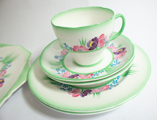 Sampson Smith China Floral Tea Set for Two