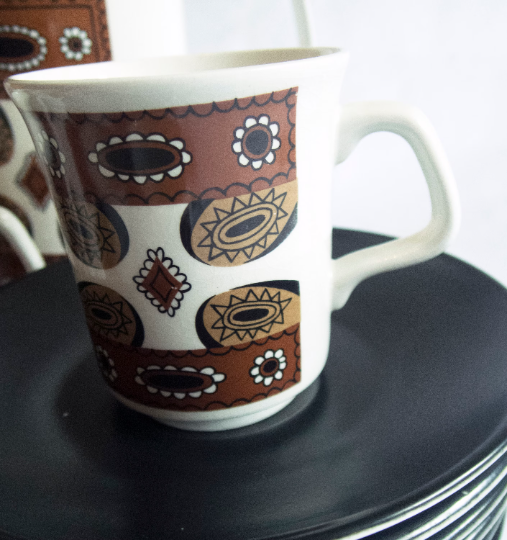 J & G Meakin Studio 'Maori' Pattern Coffee Set