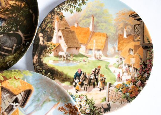 Coalport Bone China 'The Tale of a Country Village' Series Collector's Plates (3)