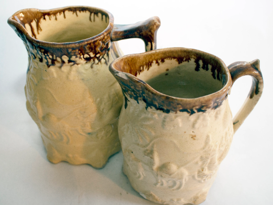 Antique Drip Glazed Stoneware Jugs (2)