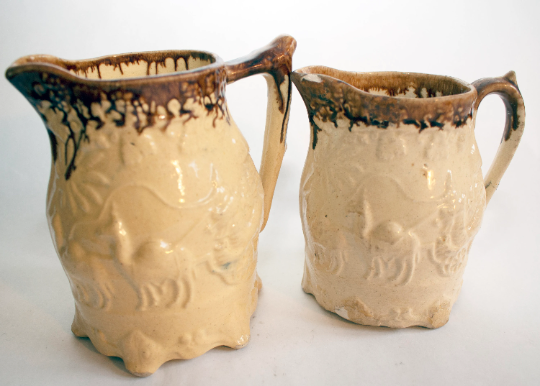 Antique Drip Glazed Stoneware Jugs (2)