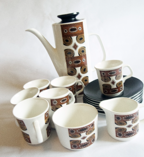 J & G Meakin Studio 'Maori' Pattern Coffee Set