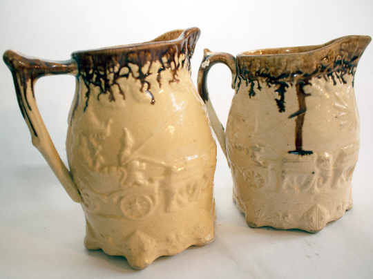 Antique Drip Glazed Stoneware Jugs (2)