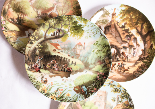 Coalport Bone China 'The Tale of a Country Village' Series Collector's Plates (4)