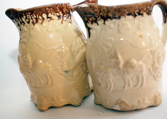 Antique Drip Glazed Stoneware Jugs (2)